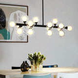 Nordic Light Luxury Glass Ball Chandelier - Magic Bean Island Light, 16-Light