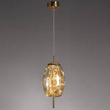Sleek Contemporary Scandinavian Glass Cylinder Oval 1-Light Pendant for Bedroom