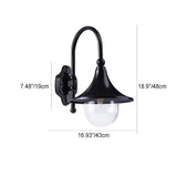 Sleek Contemporary Industrial Aluminum Horn-Style 1-Light Wall Sconce for Outdoor Patio