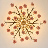 Modern Luxury Rose Iron & Ceramic Crystal Chandelier – 6/7/8-Light Options