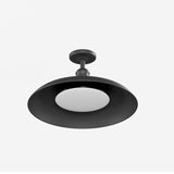 Contemporary Scandinavian Round Carbonized Steel 1-Light Semi-Flush Ceiling Light, Waterproof for Outdoor Patio