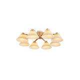 Nordic Wood Pleated Shade Semi-Flush Mount Ceiling Light — 3/6/8-Light Configuration