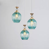 Nordic Gradient Glass Orb Chandelier - 3-Light Modern Pendant