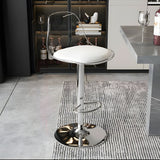 Contemporary Scandinavian Curved Acrylic Bar Stool with Metal Base — Adjustable Swivel, Backrest and Footrest for Kitchen