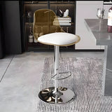 Contemporary Scandinavian Curved Acrylic Bar Stool with Metal Base — Adjustable Swivel, Backrest and Footrest for Kitchen
