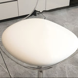 Contemporary Scandinavian Curved Acrylic Bar Stool with Metal Base — Adjustable Swivel, Backrest and Footrest for Kitchen