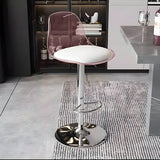 Contemporary Scandinavian Curved Acrylic Bar Stool with Metal Base — Adjustable Swivel, Backrest and Footrest for Kitchen