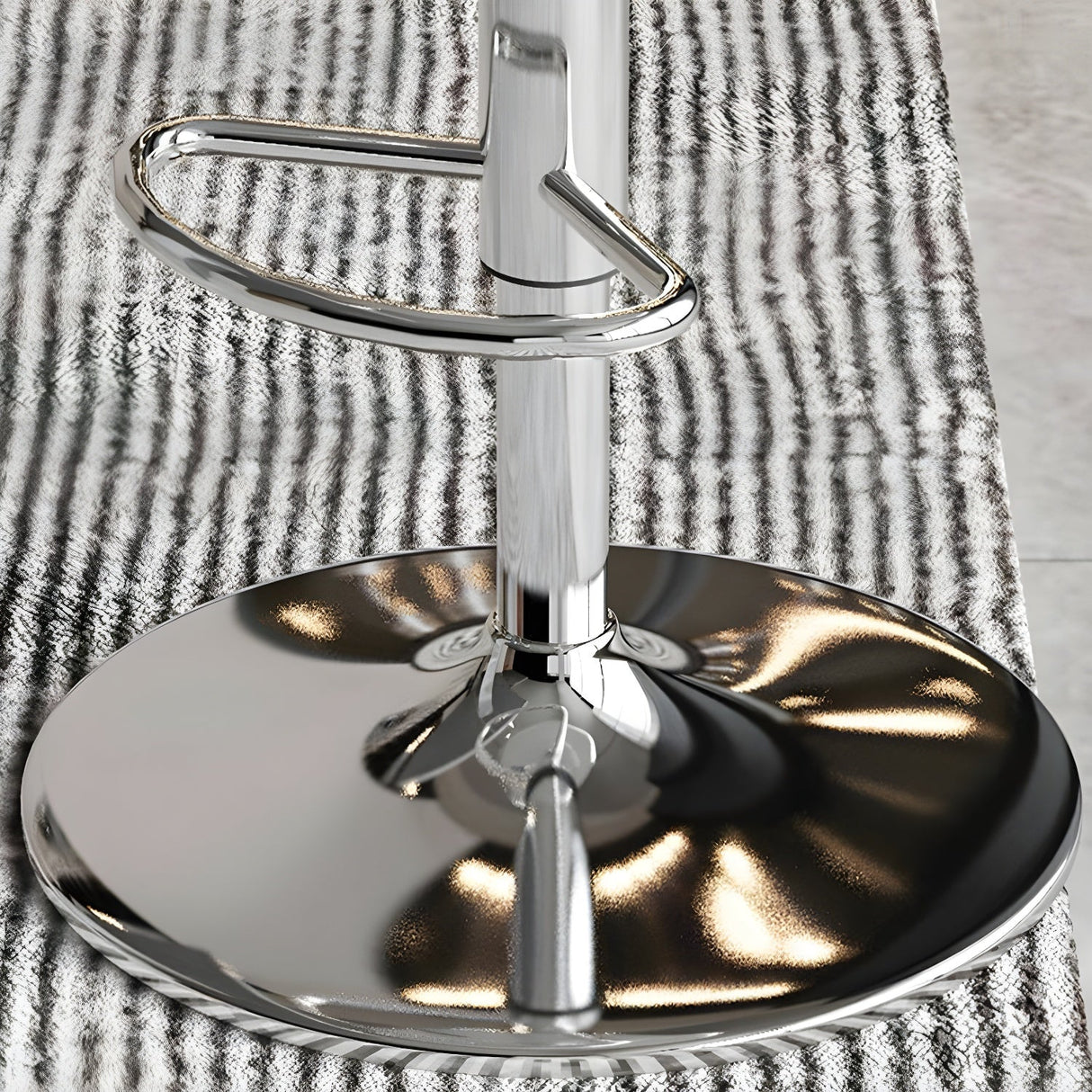Contemporary Scandinavian Curved Acrylic Bar Stool with Metal Base — Adjustable Swivel, Backrest and Footrest for Kitchen
