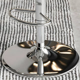 Contemporary Scandinavian Curved Acrylic Bar Stool with Metal Base — Adjustable Swivel, Backrest and Footrest for Kitchen