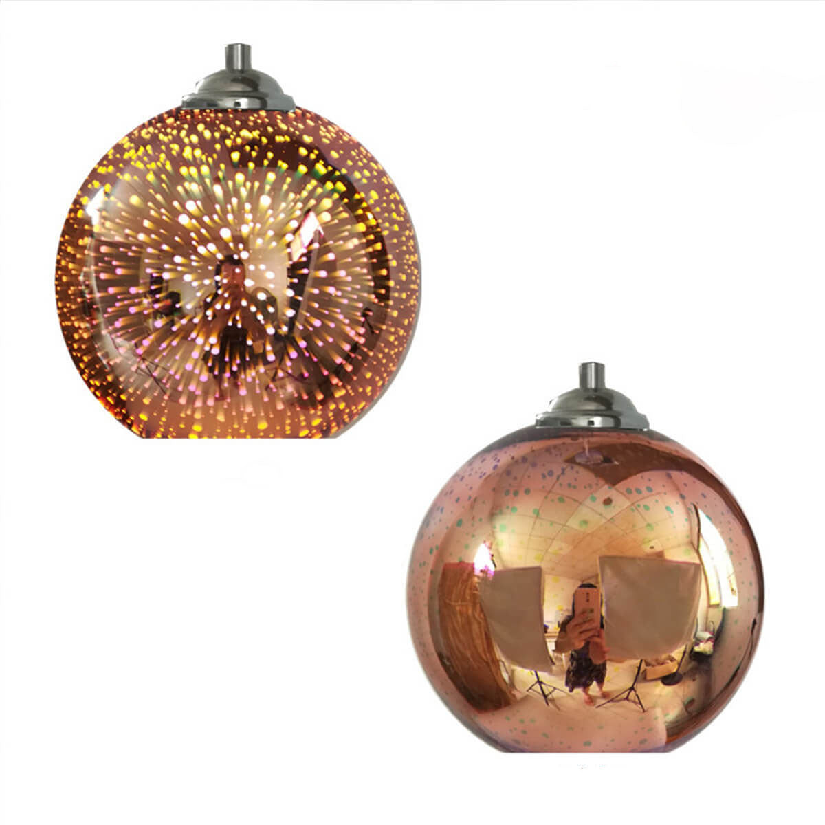 Modern 3D Colorful Fireworks Glass Pendant Light – 1-Light Dome Pendant Fixture