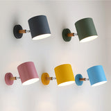 Nordic Macaron Cylinder Rotating 1-Light Wall Sconce Lamp