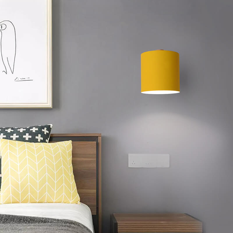 Nordic Macaron Cylinder Rotating 1-Light Wall Sconce Lamp