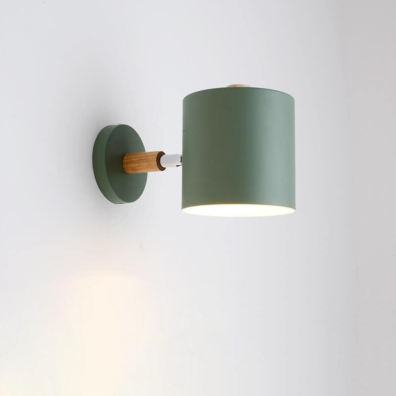 Nordic Macaron Cylinder Rotating 1-Light Wall Sconce Lamp