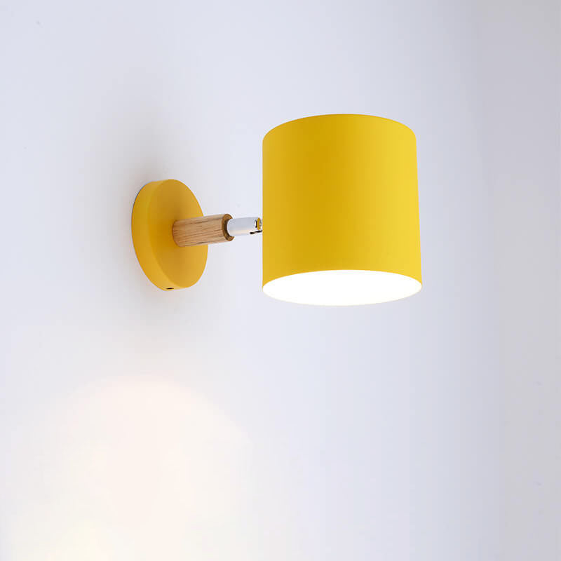 Nordic Macaron Cylinder Rotating 1-Light Wall Sconce Lamp