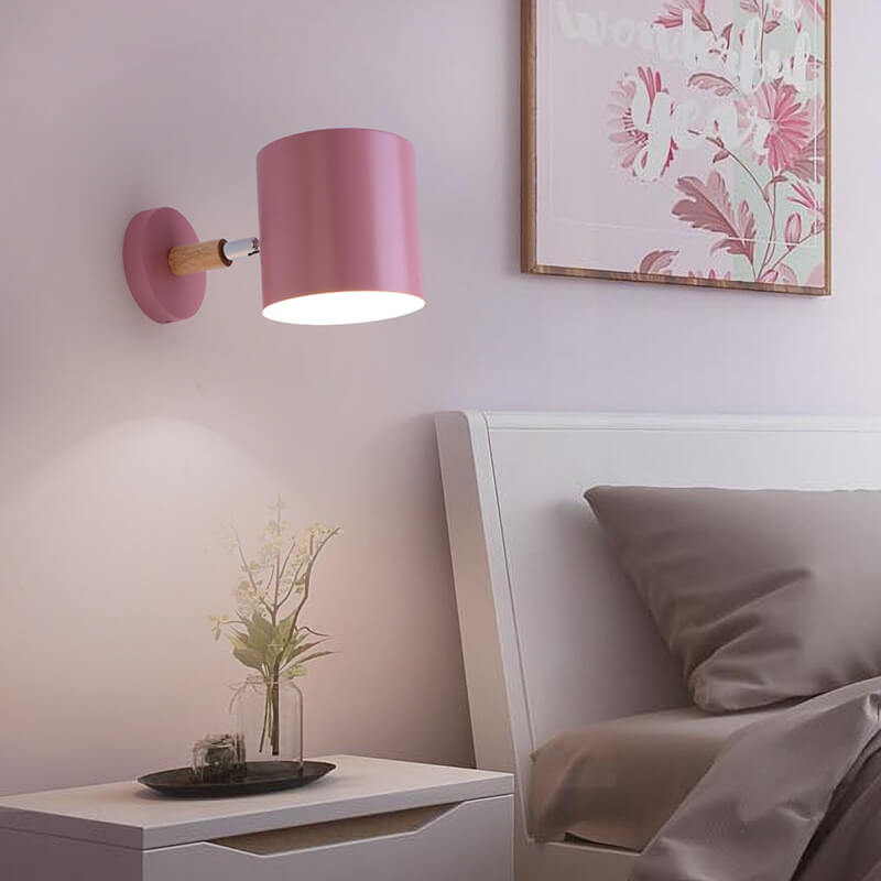 Nordic Macaron Cylinder Rotating 1-Light Wall Sconce Lamp