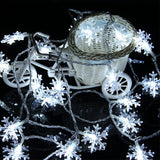 Colorful Snowflake LED String Lights, 20-LED Outdoor Waterproof Christmas Decor