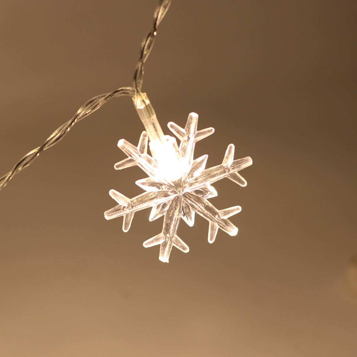Colorful Snowflake LED String Lights, 20-LED Outdoor Waterproof Christmas Decor