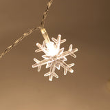 Colorful Snowflake LED String Lights, 20-LED Outdoor Waterproof Christmas Decor