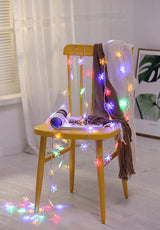 Colorful Snowflake LED String Lights, 20-LED Outdoor Waterproof Christmas Decor