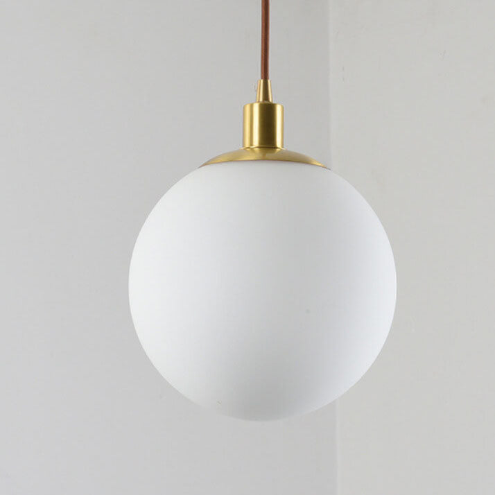 Nordic Minimalist White Orb 1-Light Pendant Lamp