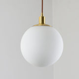 Nordic Minimalist White Orb 1-Light Pendant Lamp