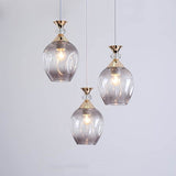 Nordic Gradient Glass Orb Chandelier - 3-Light Modern Pendant