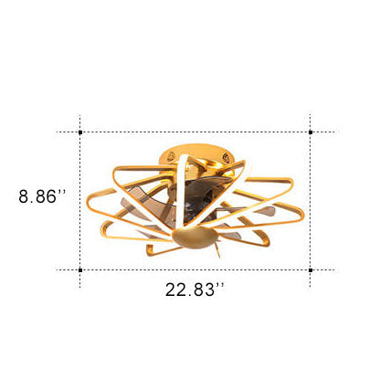 Nordic Cage-Style LED Ceiling Fan Light, Semi-Flush Mount Fixture