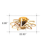 Nordic Cage-Style LED Ceiling Fan Light, Semi-Flush Mount Fixture