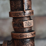 Industrial Steampunk Copper Water Pipe 2-Light Vintage Floor Lamp