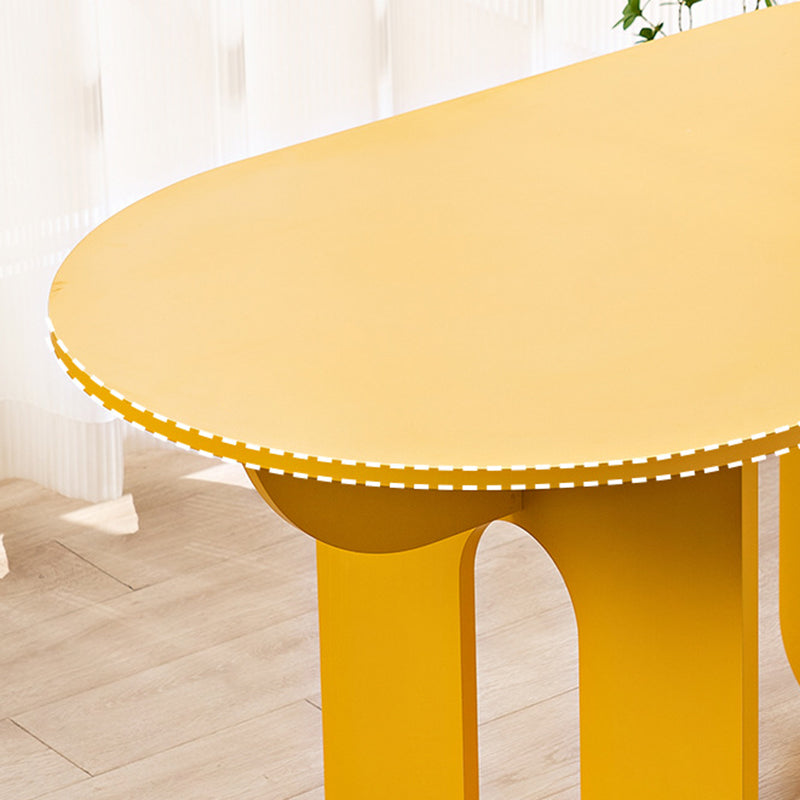 Sleek Modern Minimalist Oval Density-Plate Dining Table & Chair Set for Dining Room