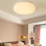 Sleek Modern Minimalist Oval Iron LED Flush Mount Ceiling Light with PE Finish for Bedroom