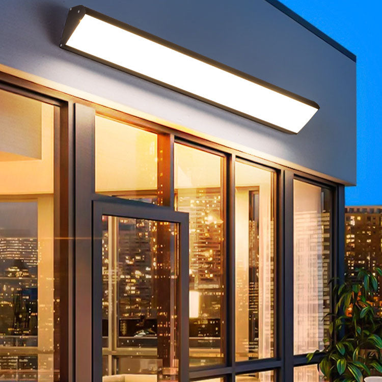 Modern Industrial Waterproof LED Wall Sconce with Rectangular Aluminum Frame and Acrylic Panel for Outdoor Patio