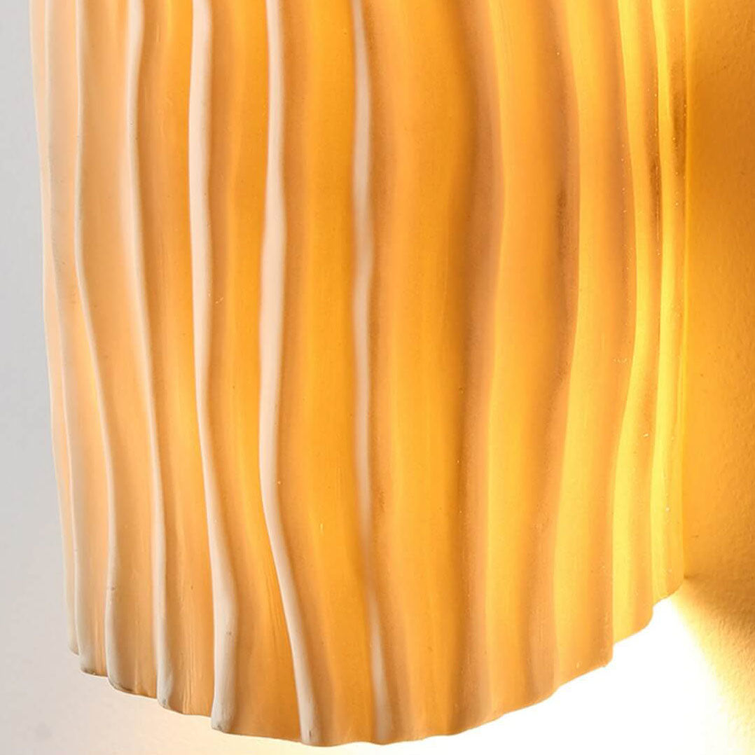 Nordic-Inspired Resin-Striped Half-Cylinder 2-Light Wall Sconce Lamp