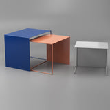 Sleek Modern Minimalist Square Iron Nesting Side Table for Living Room