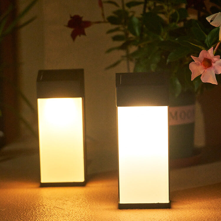 Solar Square Frosted-Glass Outdoor LED Wall Sconce Lamp - Waterproof, Weather-Resistant Garden Lighting