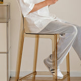 Modern Scandinavian Square Bar Stool with Backrest and Footrest – Ideal Kitchen Seating