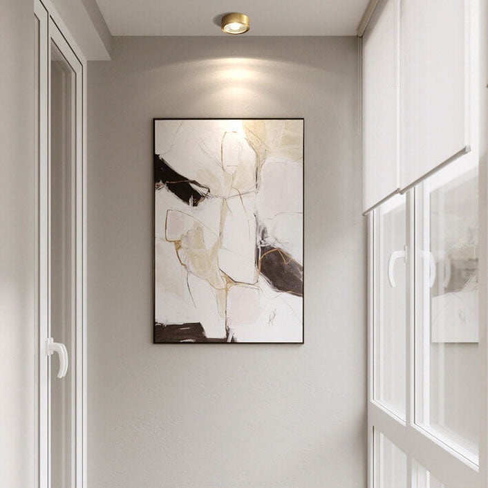 Nordic Light Luxury All-Copper Ultra-Thin LED Flush-Mount Ceiling Light