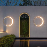 Sleek Modern Minimalist Crescent-Circle Stainless Steel LED Wall Sconce – Waterproof, Ideal for Outdoor Patio