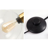 Nordic Minimalist Glass Dome Floor Lamp with Marble Base – 1-Light Standing Lamp