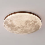 Nordic Minimalist Moon-Round LED Flush-Mount Ceiling Light with PVC Diffuser