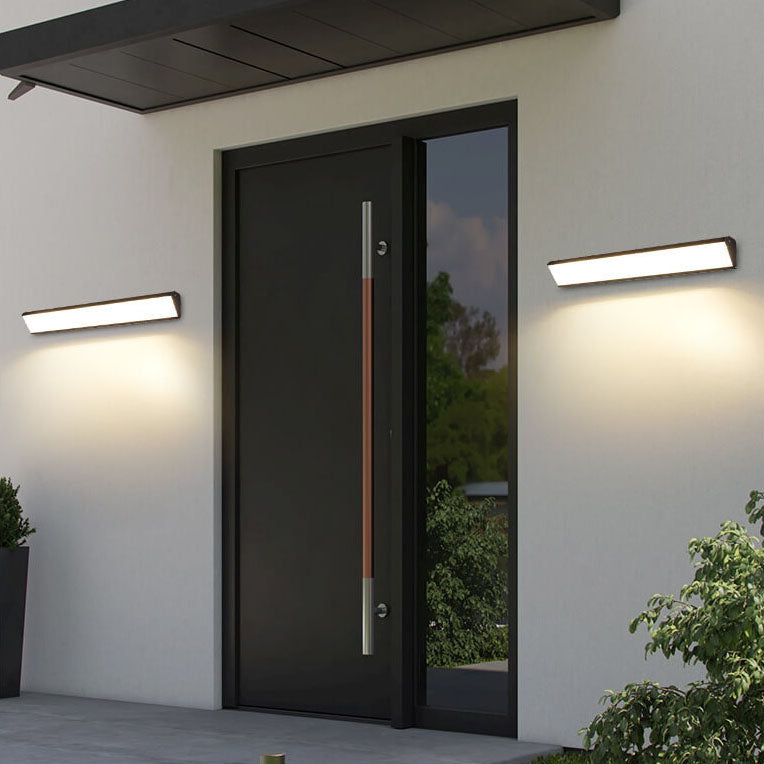 Sleek Modern Outdoor LED Wall Sconce Lamp - Long-Bar Aluminum & Acrylic, Waterproof