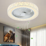 Luxurious Modern Round Lace LED Flush-Mount Ceiling Fan Light