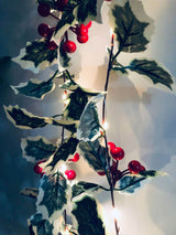 Christmas Red Fruit Rattan String Lights for Window & Patio – Perfect Party Decoration for Christmas and Thanksgiving