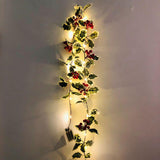 Christmas Red Fruit Rattan String Lights for Window & Patio – Perfect Party Decoration for Christmas and Thanksgiving
