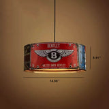 Retro Metal License Plate 3-Light Chandelier - Creative Vintage Style