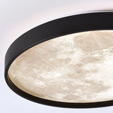 Nordic Moon Round LED Flush Mount Ceiling Light — Creative Minimalist Design with Soft Ambient Glow