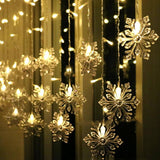 Snowflake LED String Lights with Remote Control – Blinking Ice-Blue Decorative Lighting