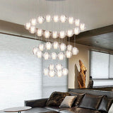 Luxurious Crystal Orb Staircase Chandelier with LED Ball Shade - Modern Loft Lighting
