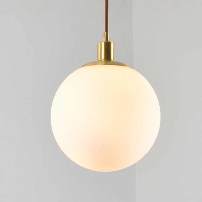 Nordic Minimalist White Orb 1-Light Pendant Lamp