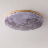 Nordic Minimalist Moon-Round LED Flush-Mount Ceiling Light with PVC Diffuser